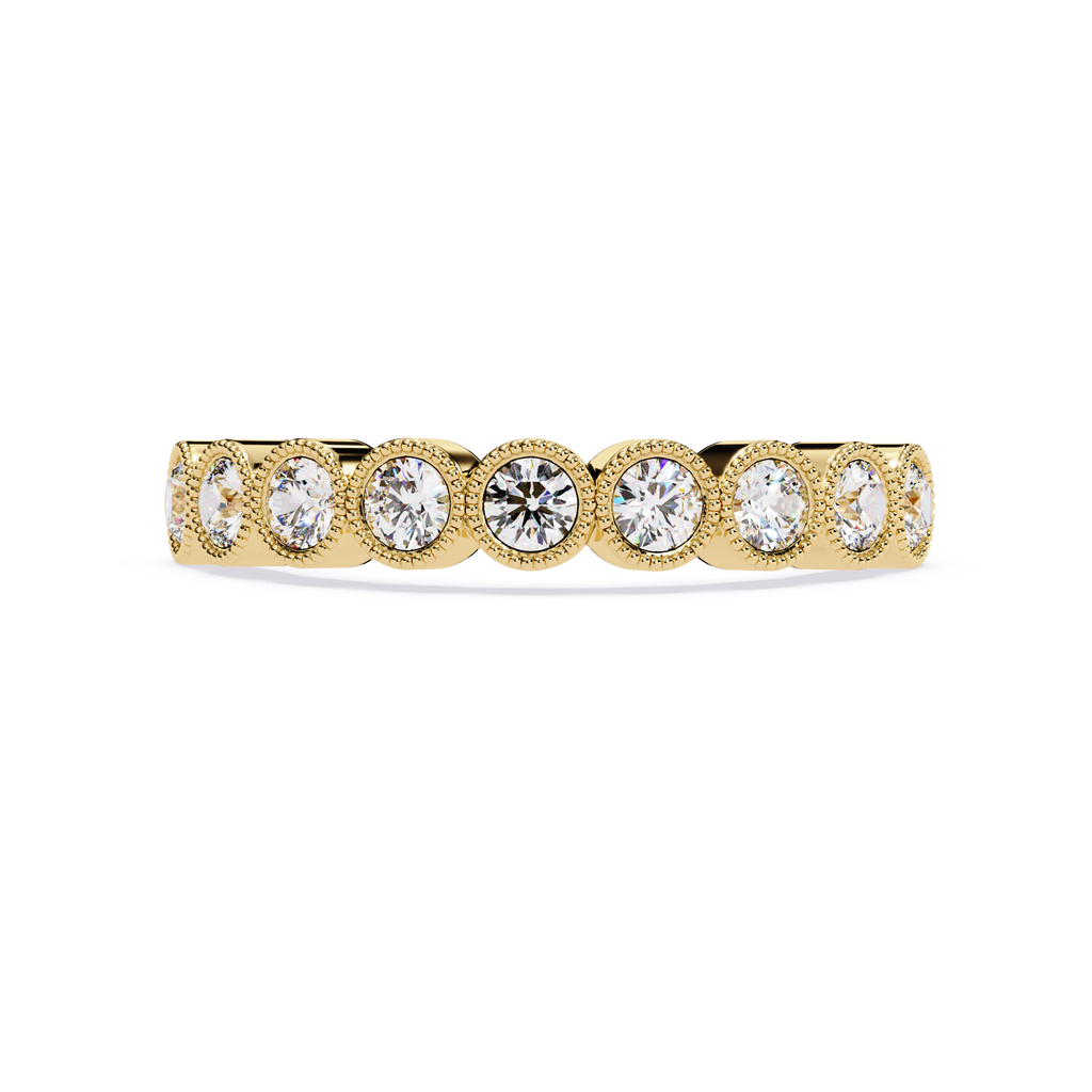 Round Cut lab Diamond Half Eternity Band
