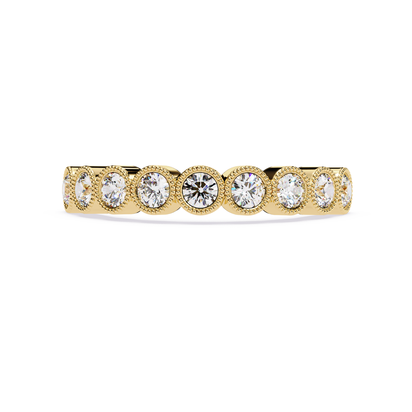Round Cut lab Diamond Half Eternity Band