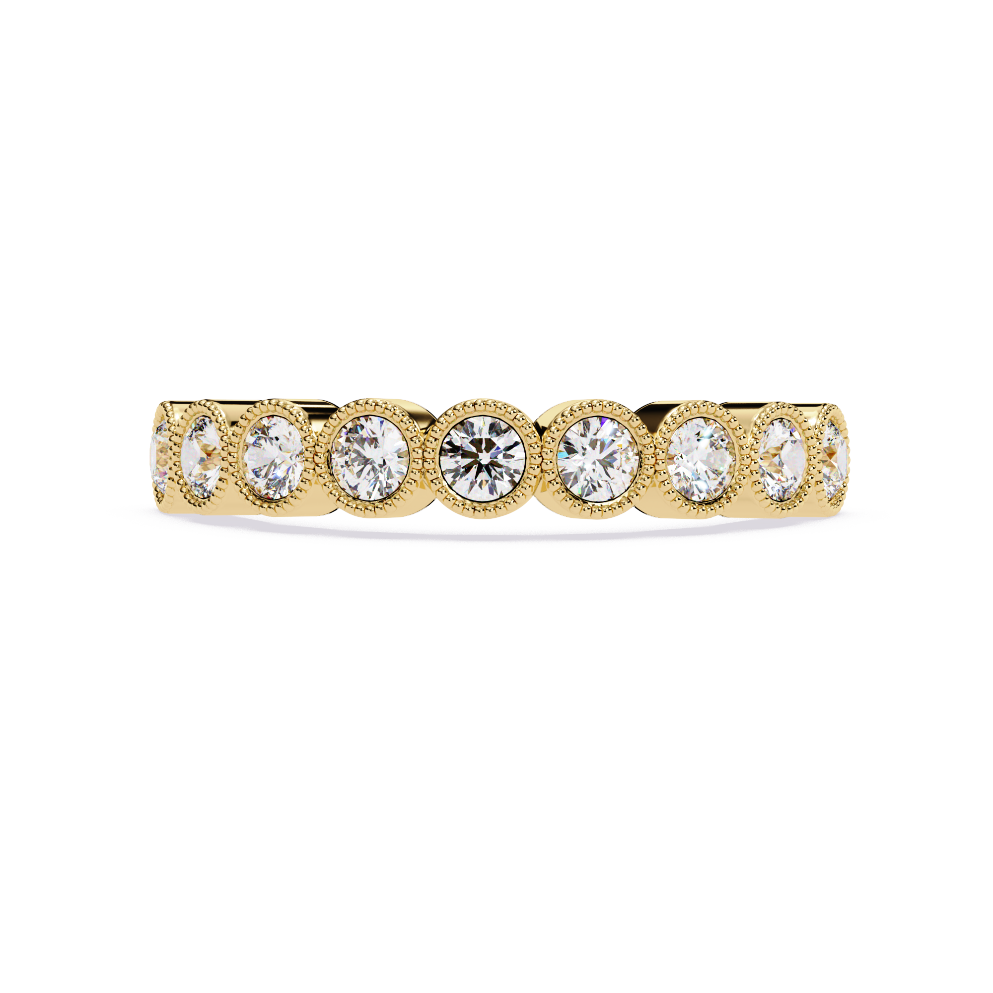 Round Cut lab Diamond Half Eternity Band