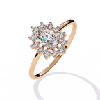 Oval Cut halo Lab Diamond Engagement Ring With Solid Gold