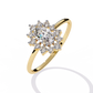 Oval Cut halo Lab Diamond Engagement Ring With Solid Gold
