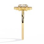 Oval Cut halo Lab Diamond Engagement Ring With Solid Gold