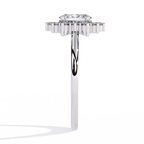 Oval Cut halo Lab Diamond Engagement Ring With Solid Gold