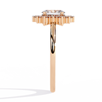 Oval Cut halo Lab Diamond Engagement Ring With Solid Gold