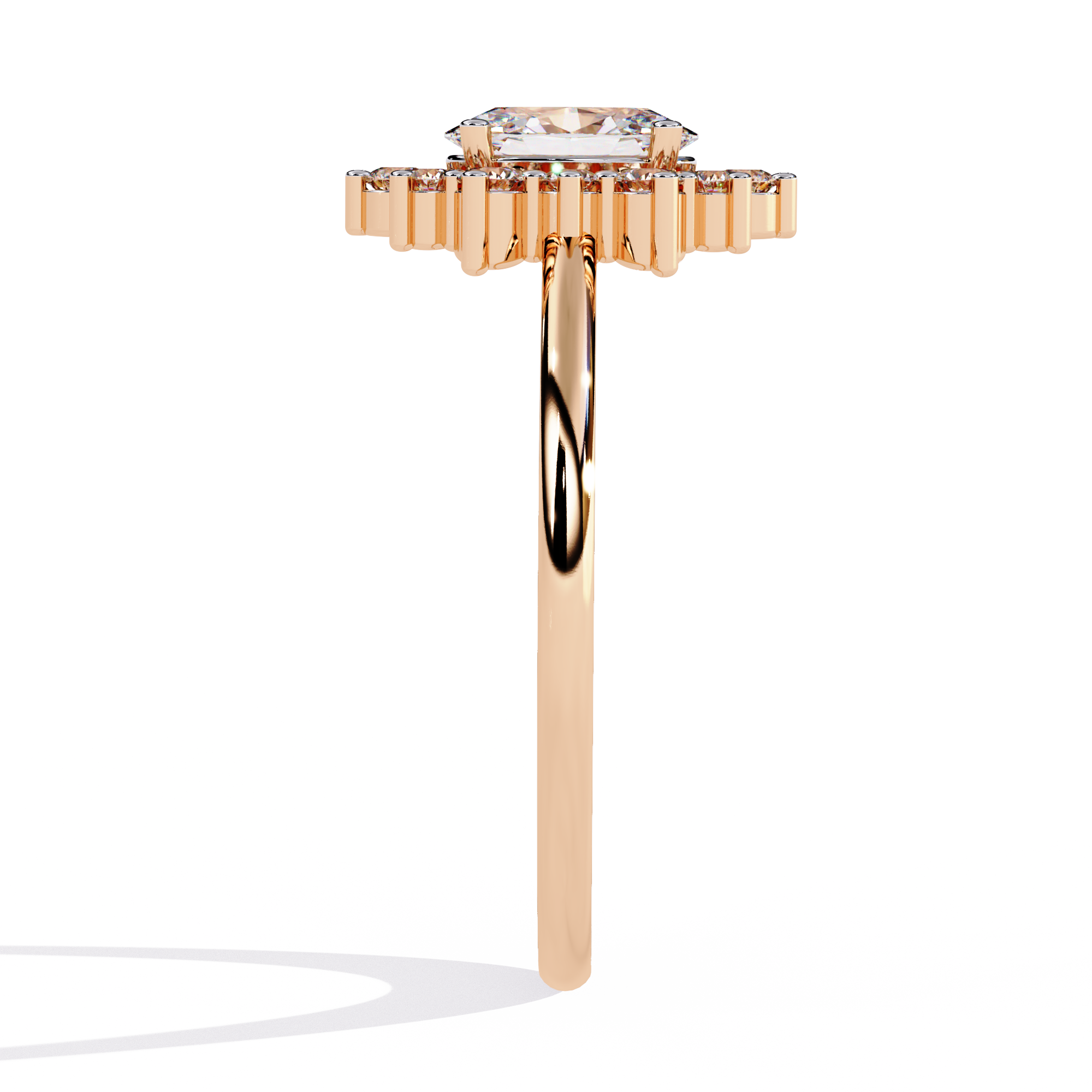 Oval Cut halo Lab Diamond Engagement Ring With Solid Gold