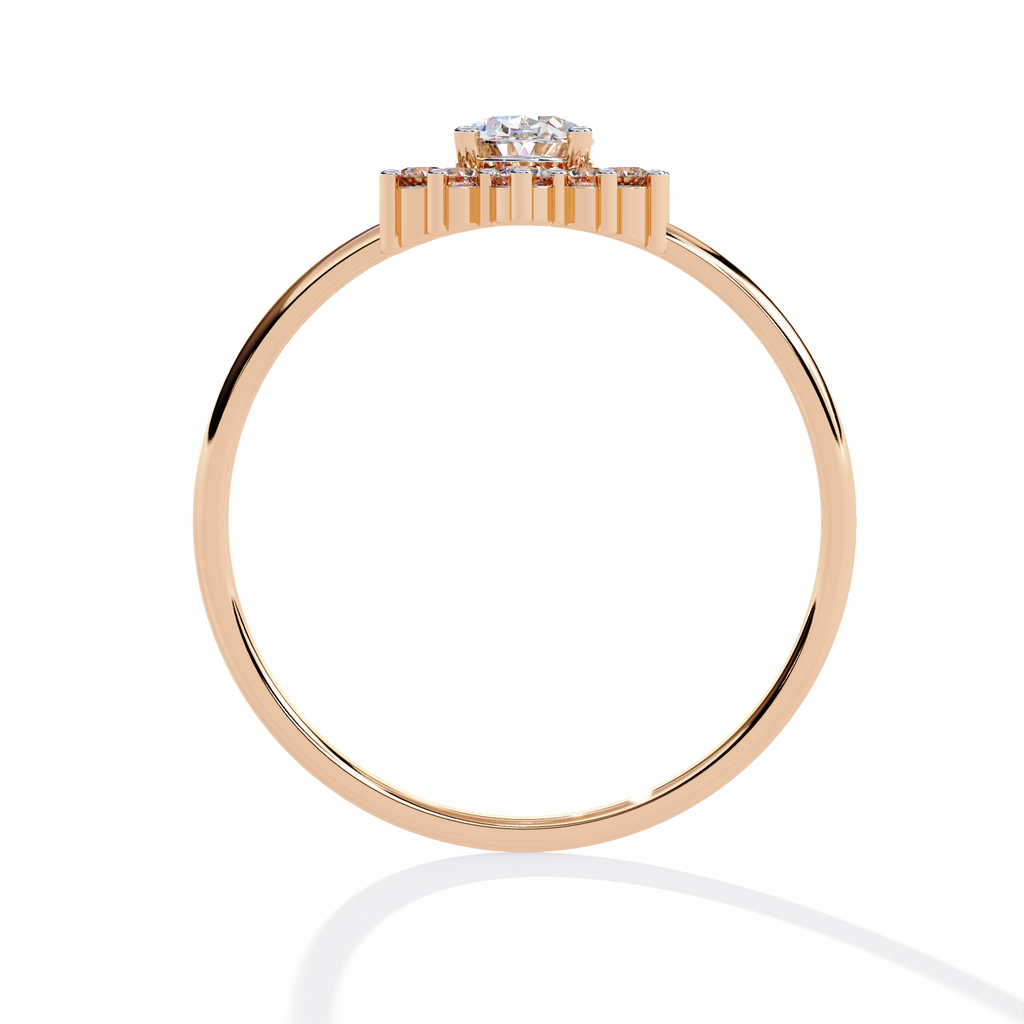 Oval Cut halo Lab Diamond Engagement Ring With Solid Gold