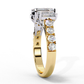 Emerald Cut Lab Diamond Three Stone Engagement Ring