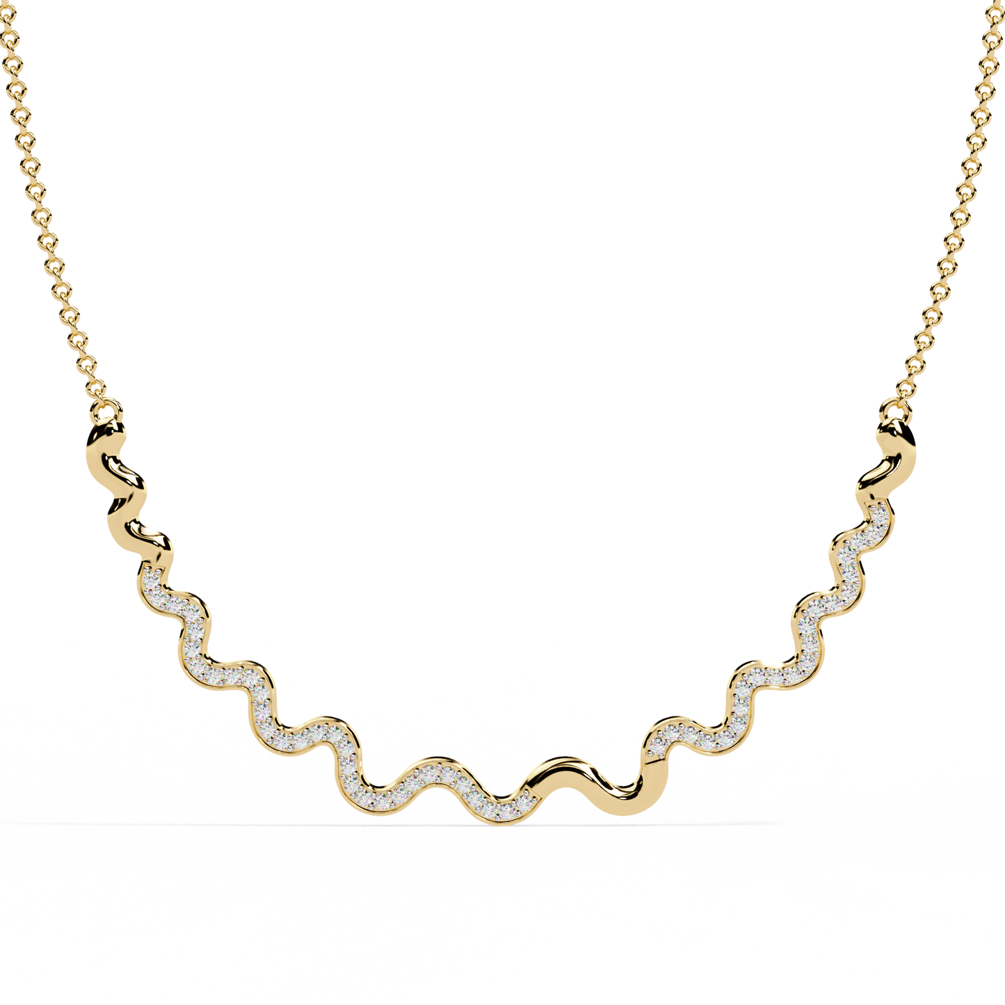 Round Shaped Lab Diamond Twisted Necklace
