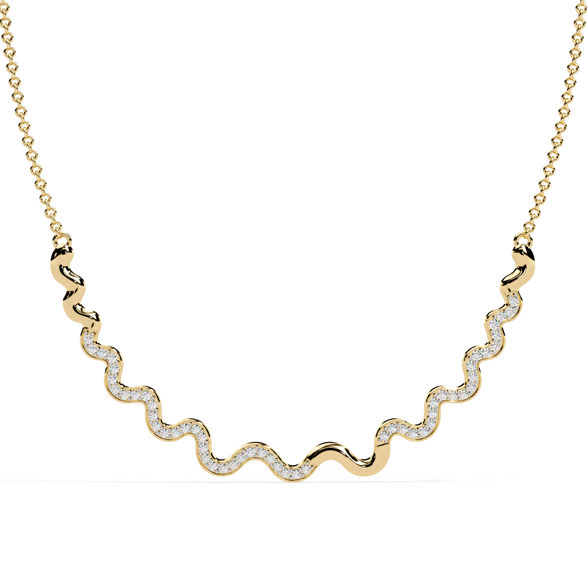 Round Shaped Lab Diamond Twisted Necklace