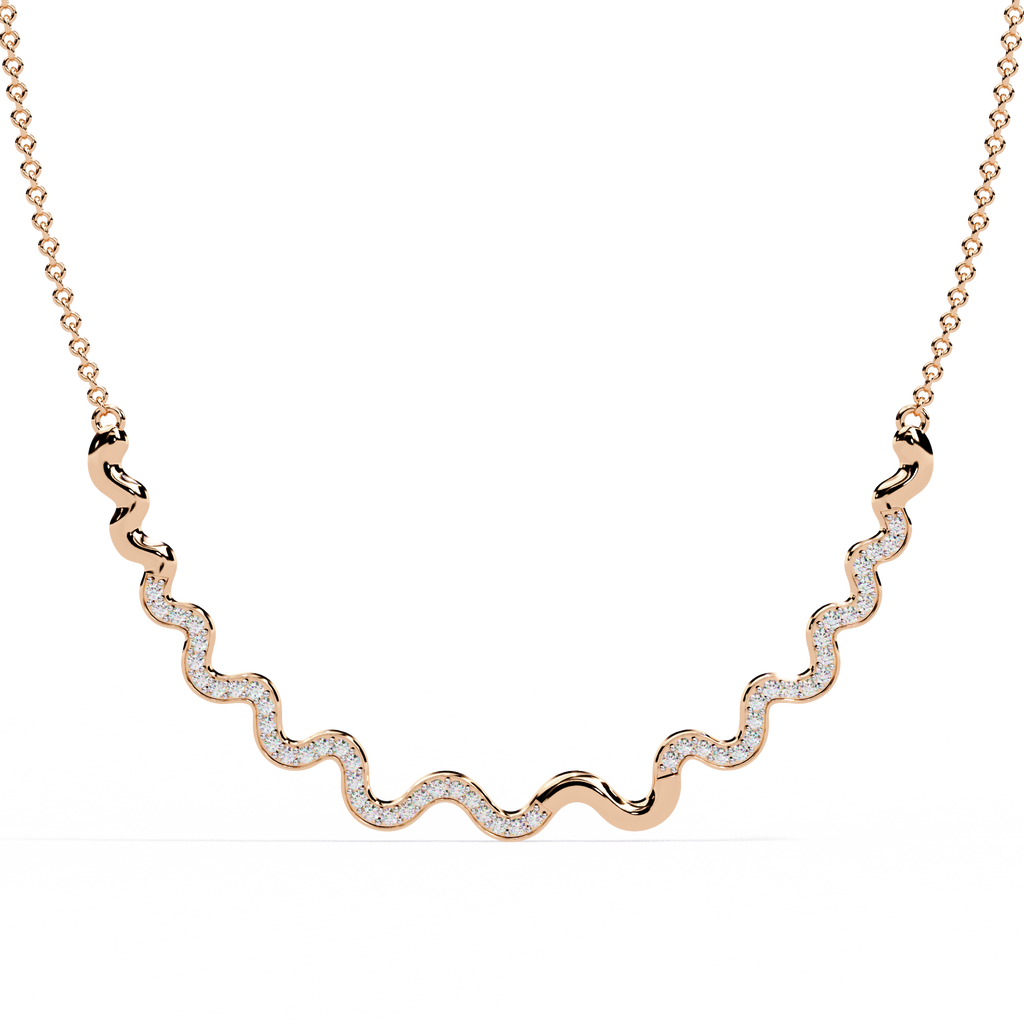 Round Shaped Lab Diamond Twisted Necklace