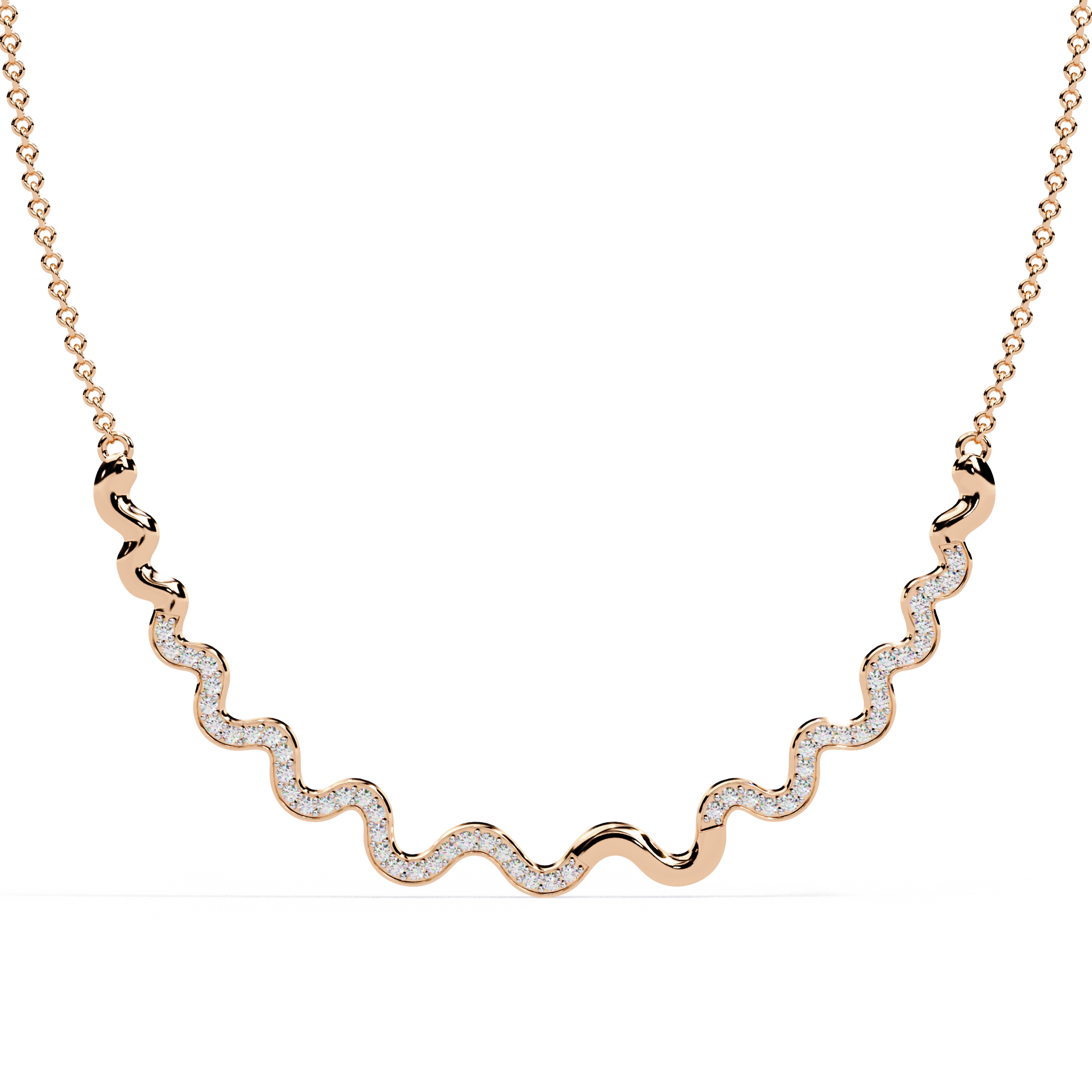 Round Shaped Lab Diamond Twisted Necklace