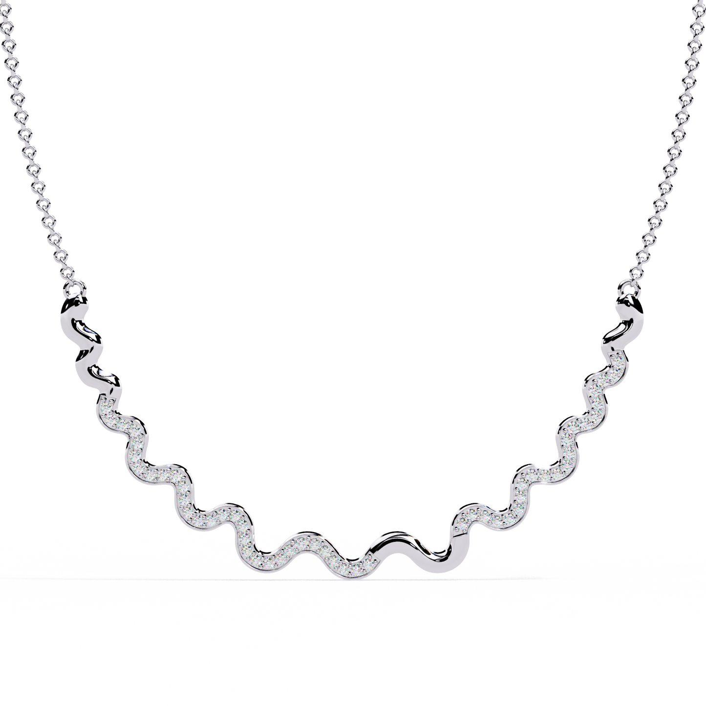 Round Shaped Lab Diamond Twisted Necklace