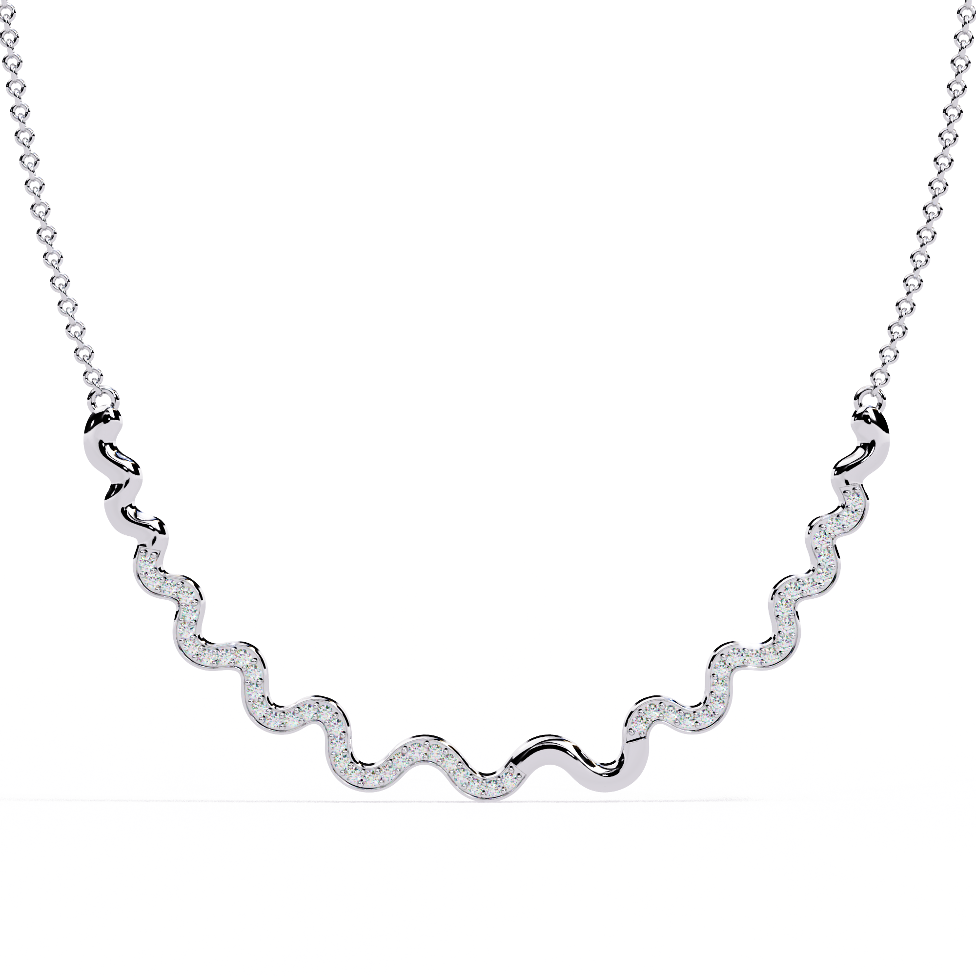 Round Shaped Lab Diamond Twisted Necklace