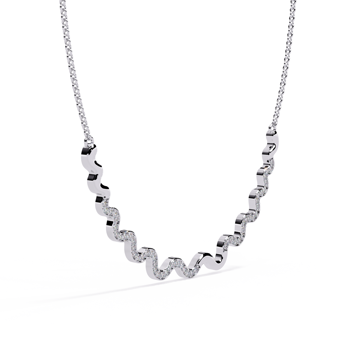 Round Shaped Lab Diamond Twisted Necklace