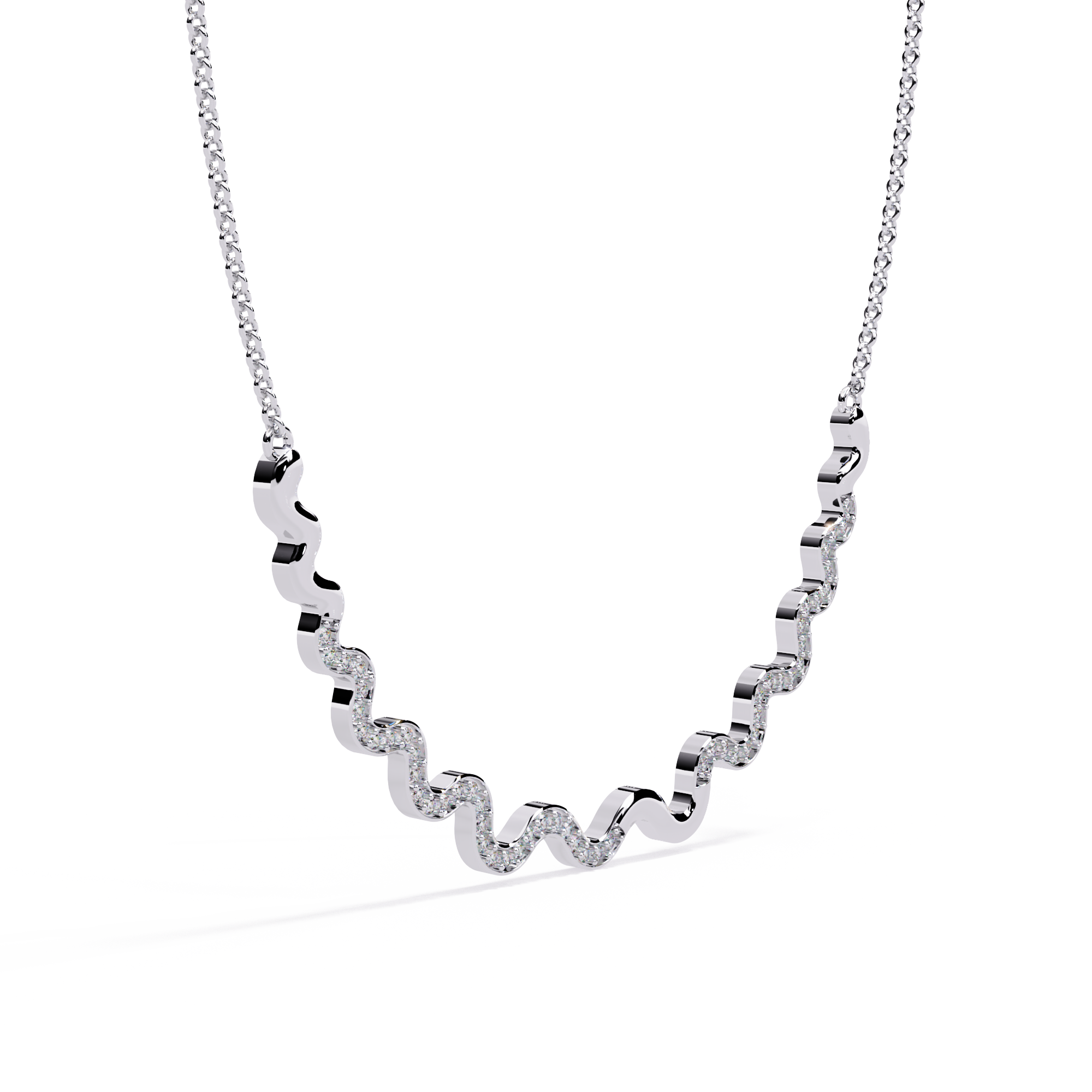 Round Shaped Lab Diamond Twisted Necklace