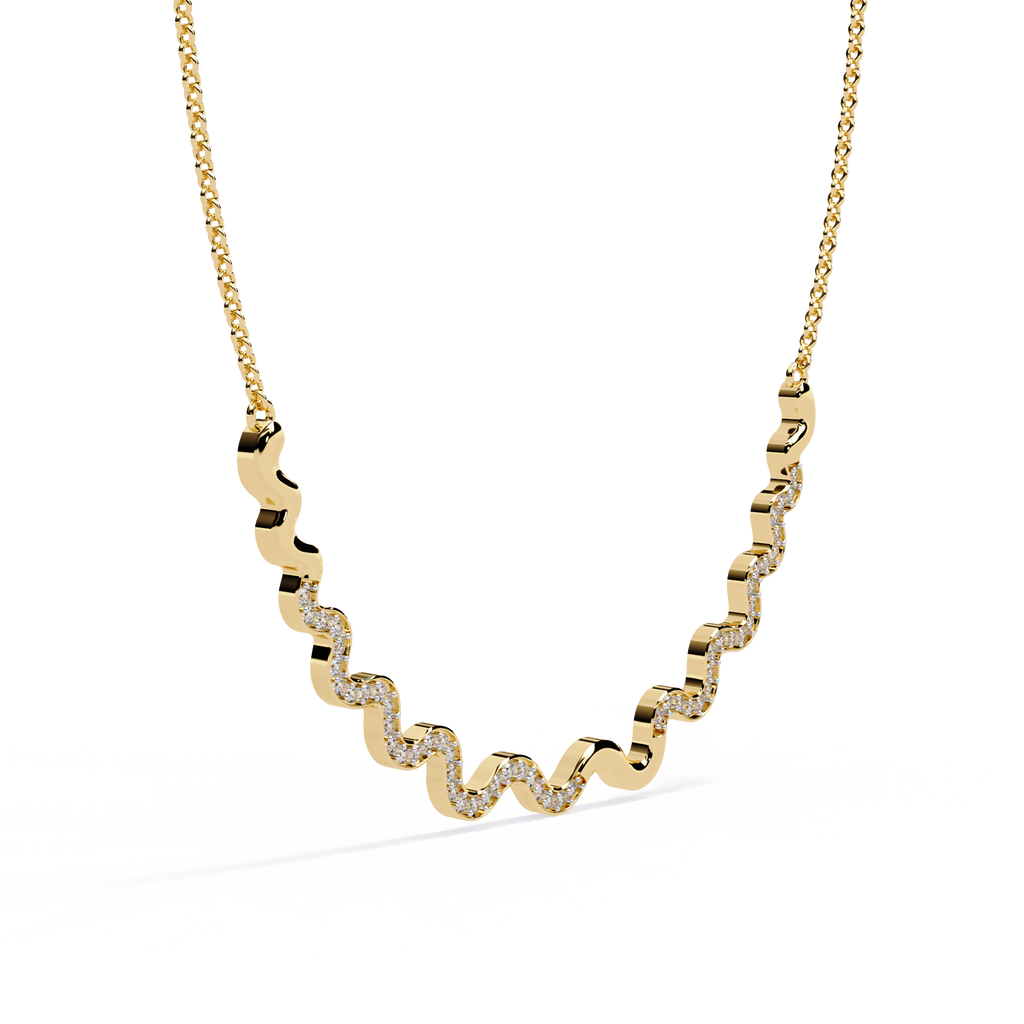 Round Shaped Lab Diamond Twisted Necklace