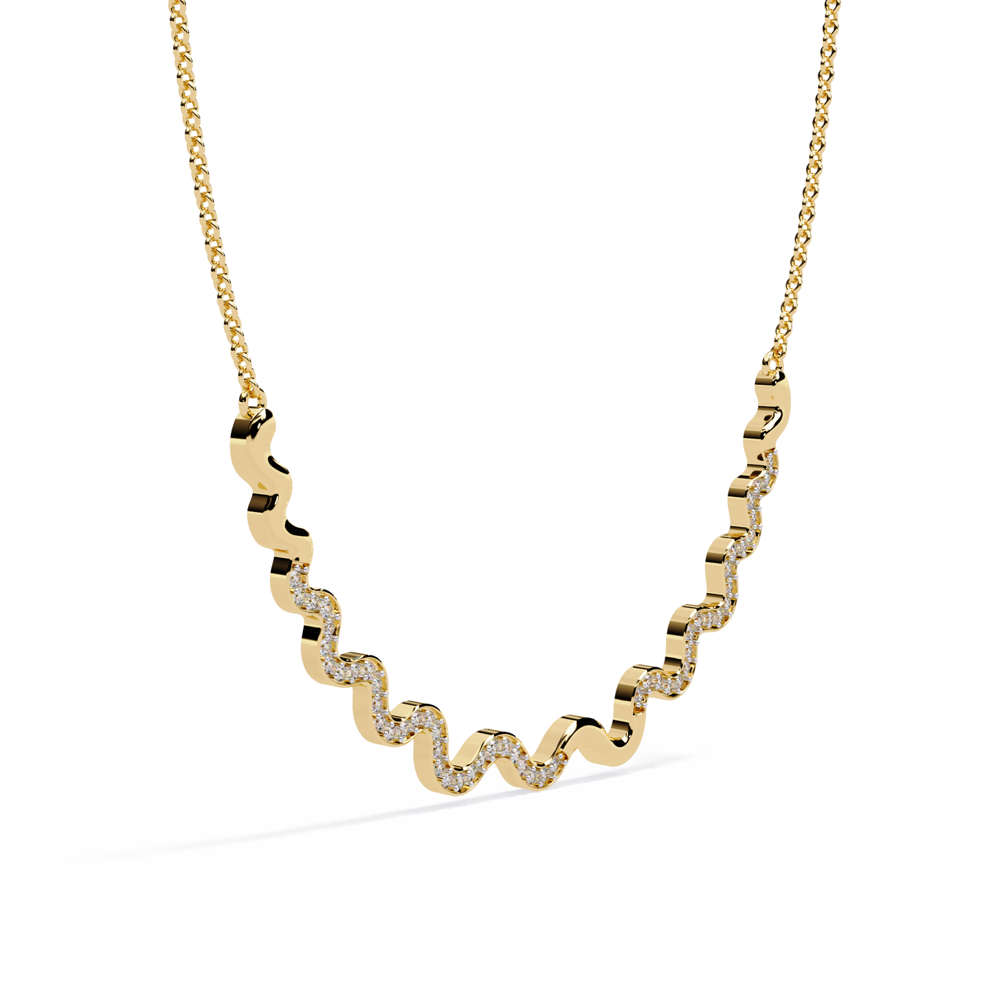 Round Shaped Lab Diamond Twisted Necklace