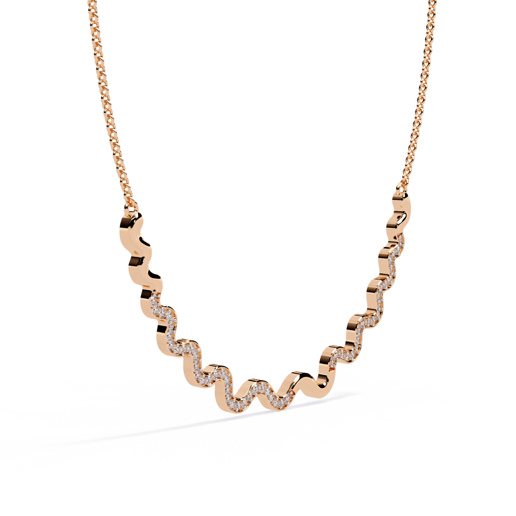 Round Shaped Lab Diamond Twisted Necklace