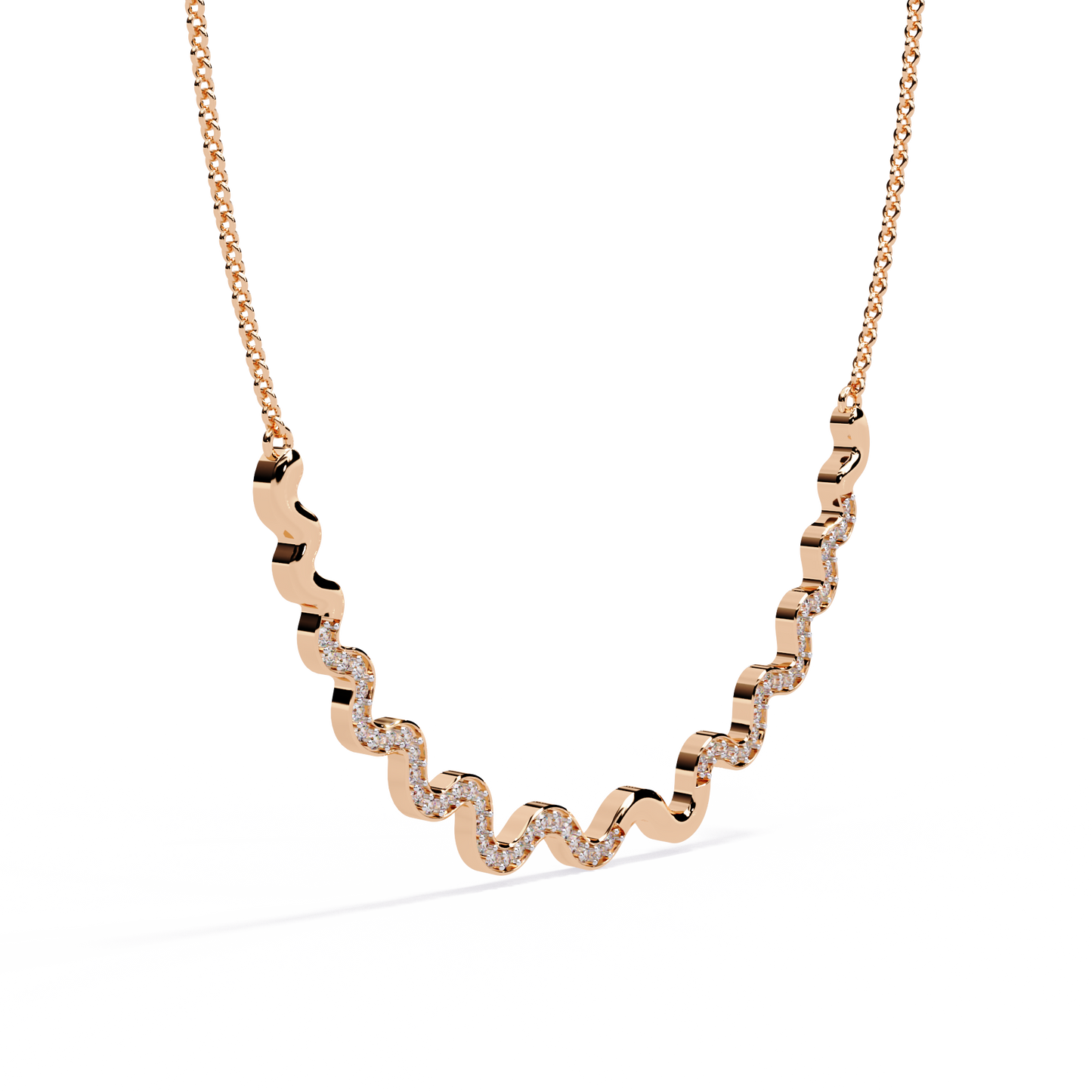 Round Shaped Lab Diamond Twisted Necklace
