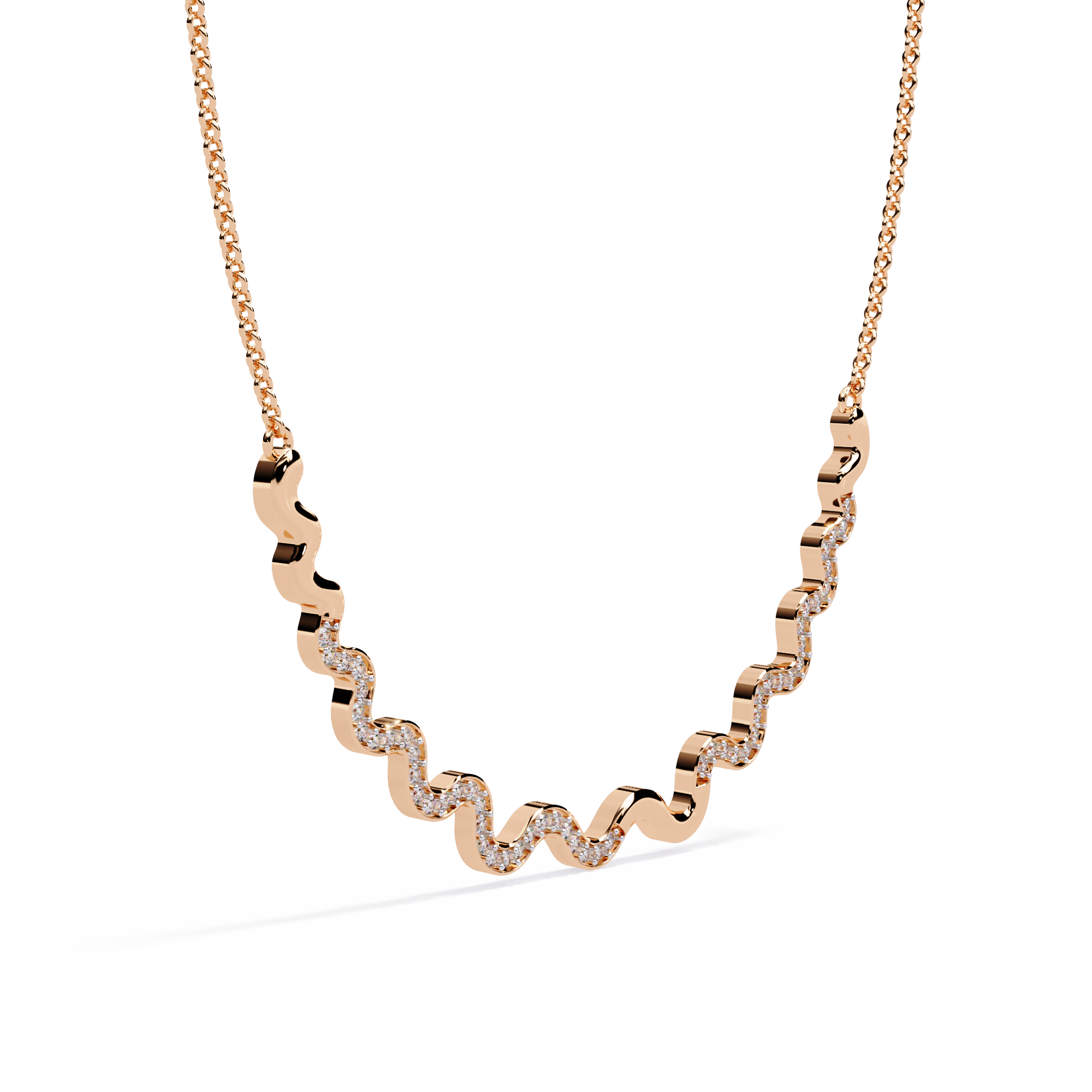 Round Shaped Lab Diamond Twisted Necklace