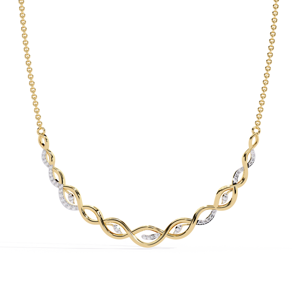 Round Cut Lab Diamond Necklace in 14K White Gold