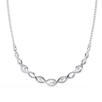 Round Cut Lab Diamond Necklace in 14K White Gold