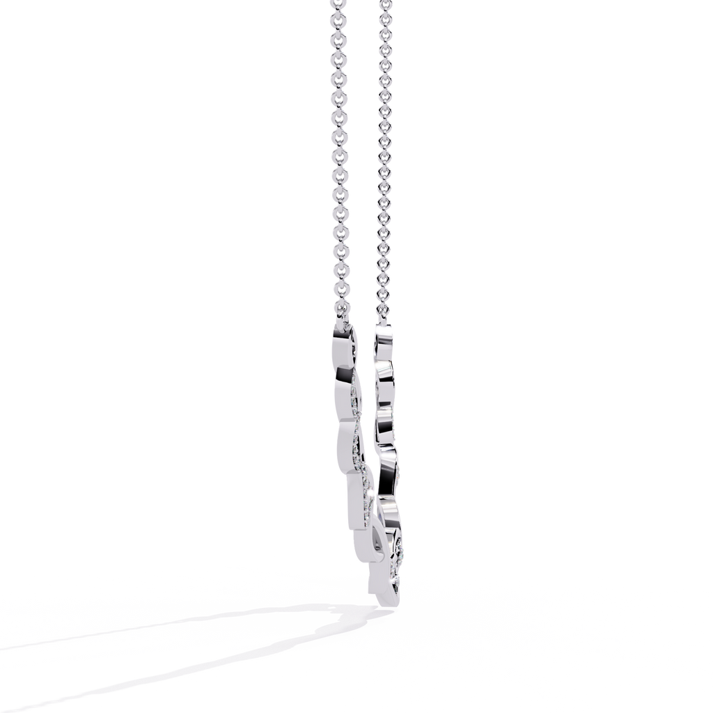 Round Cut Lab Diamond Necklace in 14K White Gold