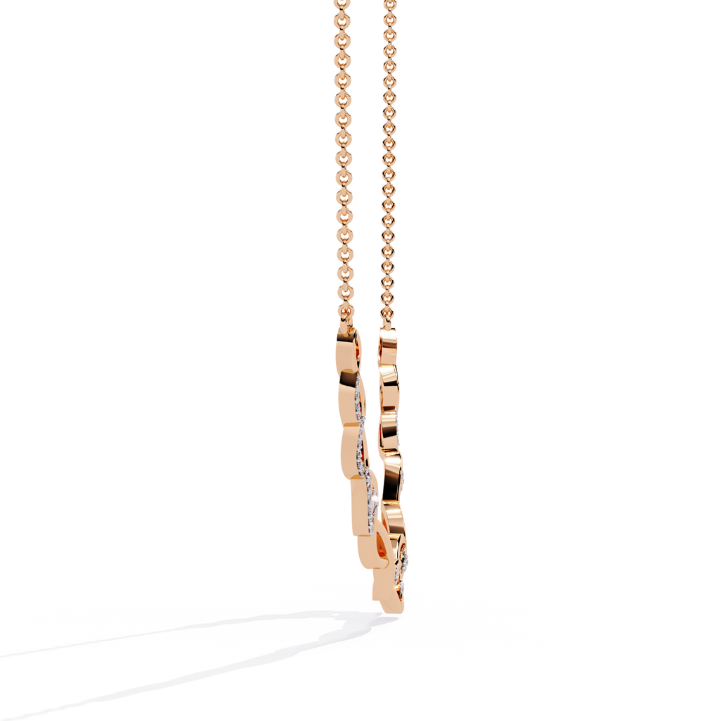 Round Cut Lab Diamond Necklace in 14K White Gold