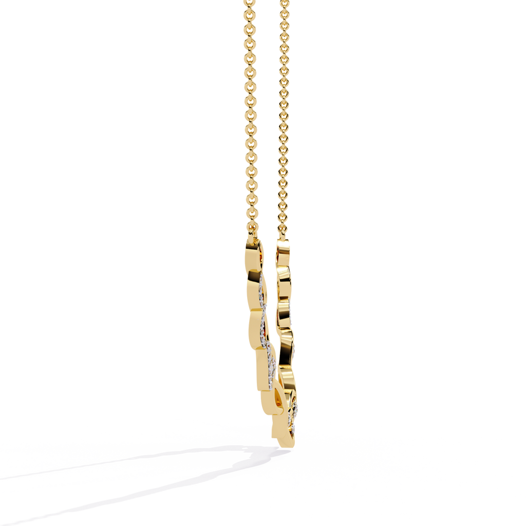 Round Cut Lab Diamond Necklace in 14K White Gold