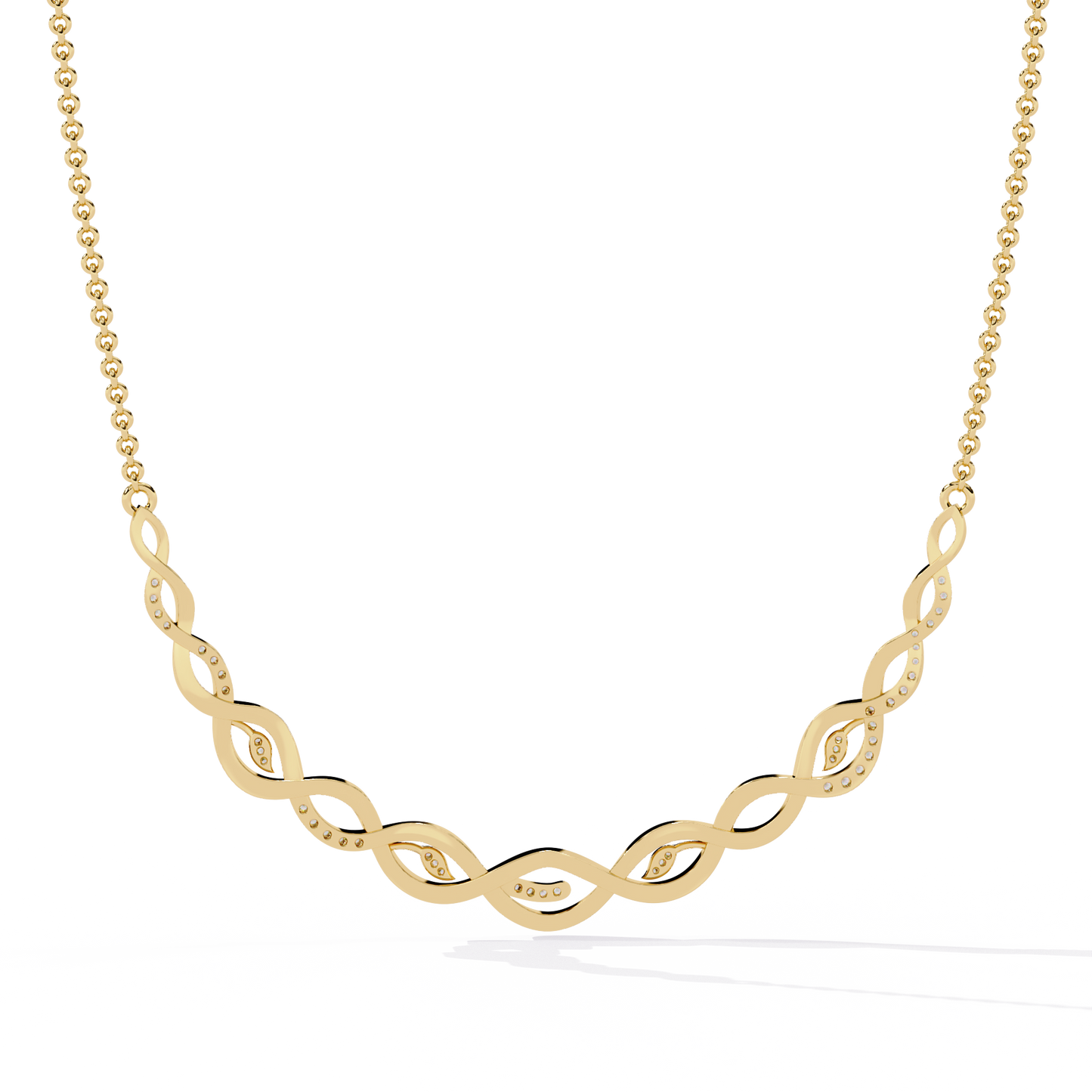 Round Cut Lab Diamond Necklace in 14K White Gold