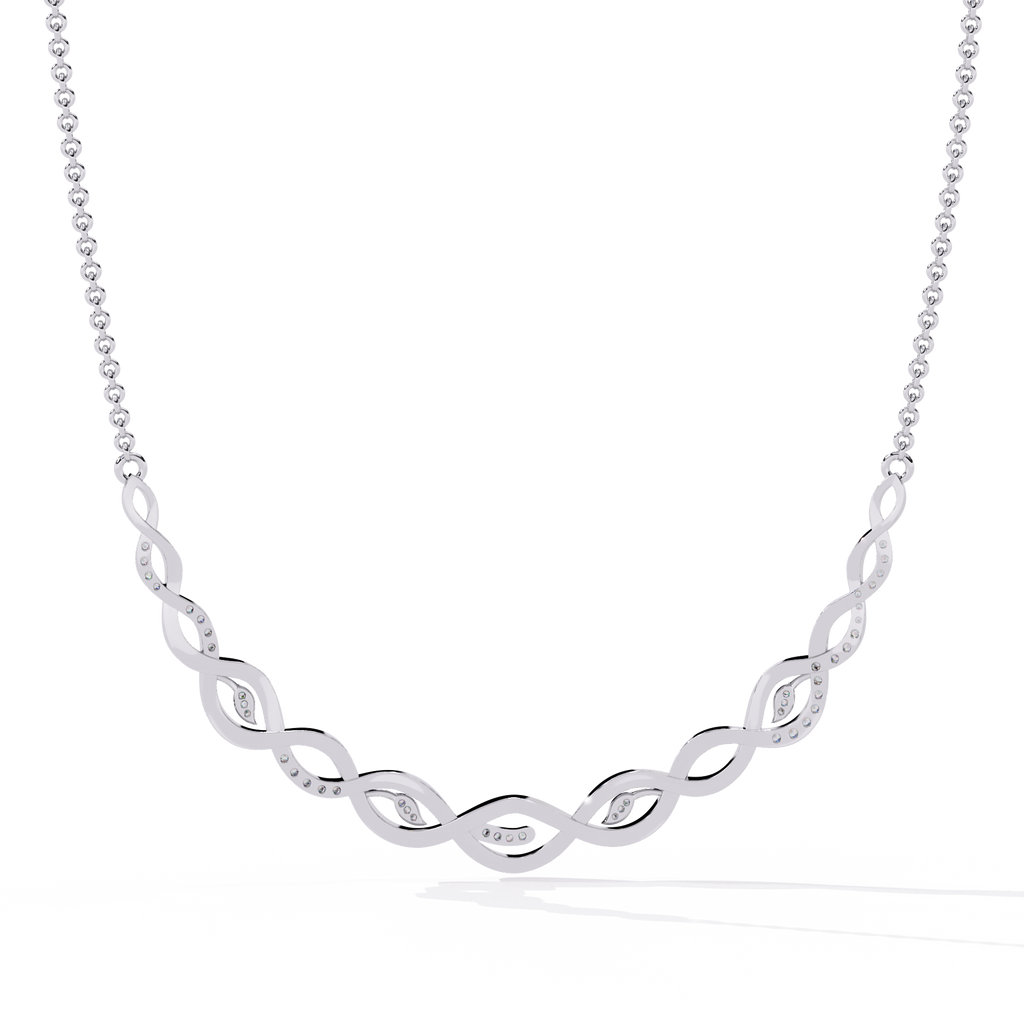Round Cut Lab Diamond Necklace in 14K White Gold