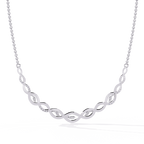 Round Cut Lab Diamond Necklace in 14K White Gold