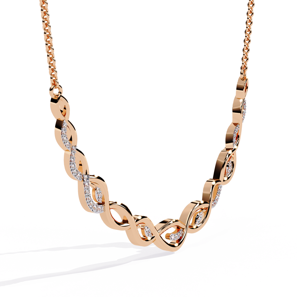 Round Cut Lab Diamond Necklace in 14K White Gold