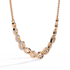 Round Cut Lab Diamond Necklace in 14K White Gold