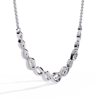 Round Cut Lab Diamond Necklace in 14K White Gold
