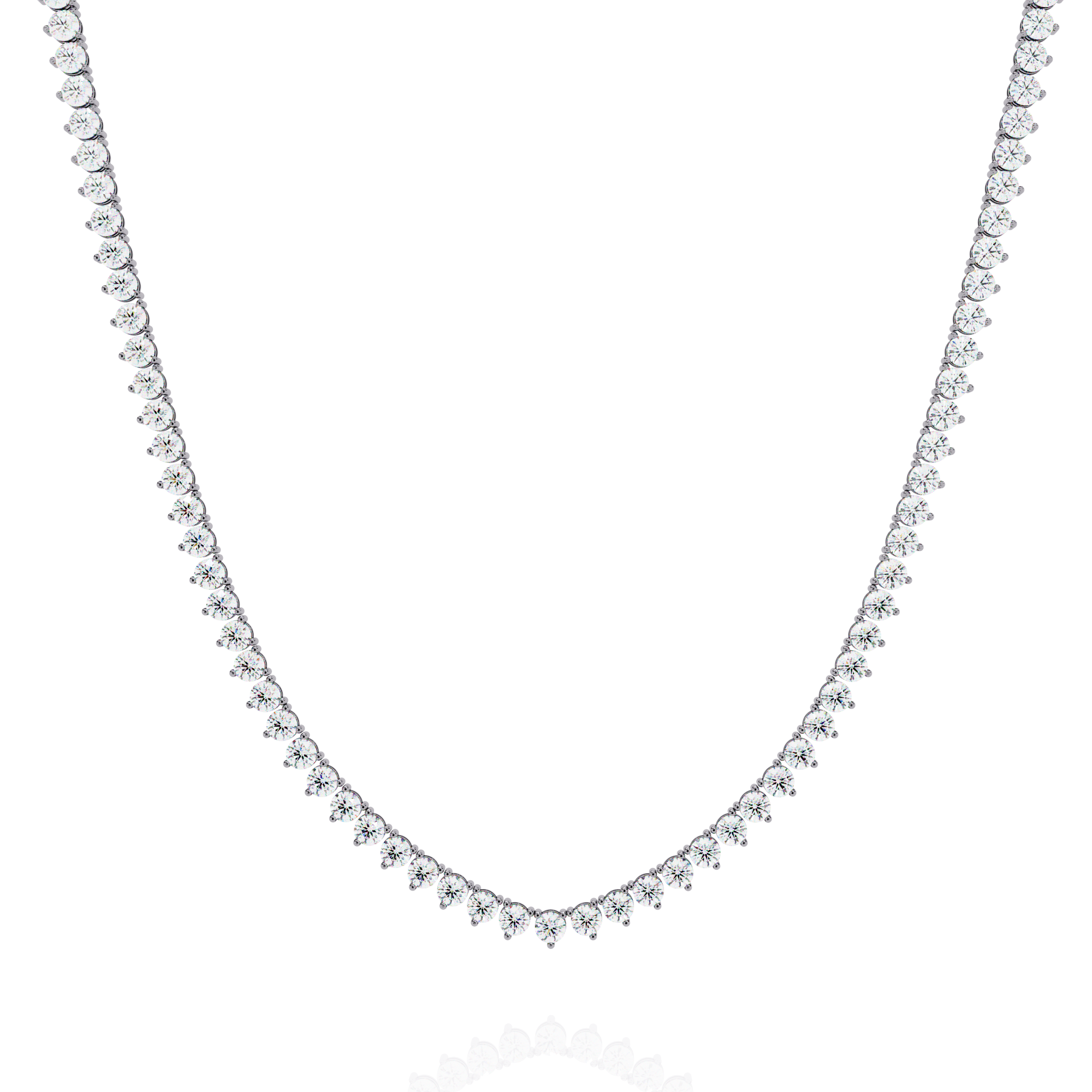 Unique Round Cut Lab Diamond Tennis Necklace