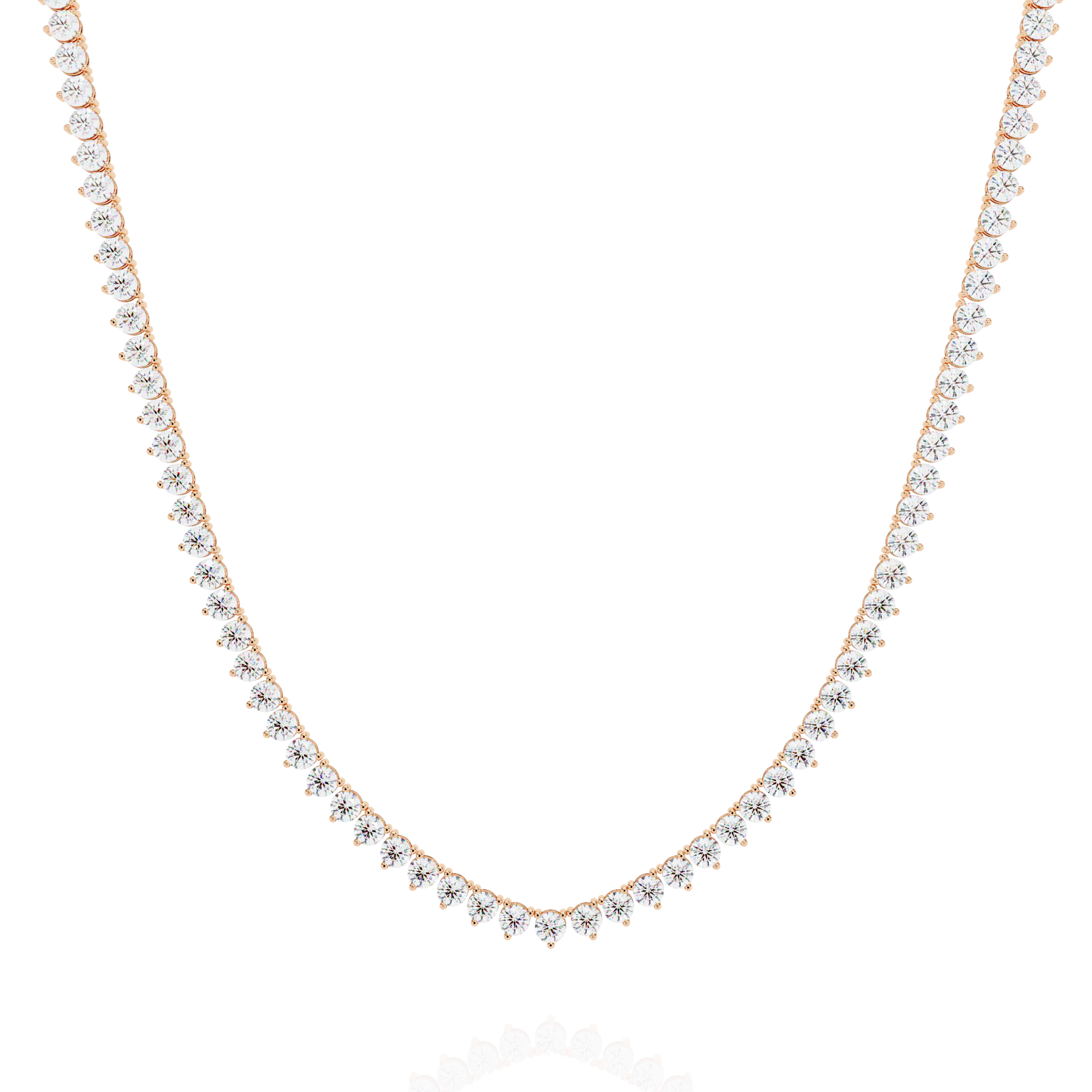 Unique Round Cut Lab Diamond Tennis Necklace