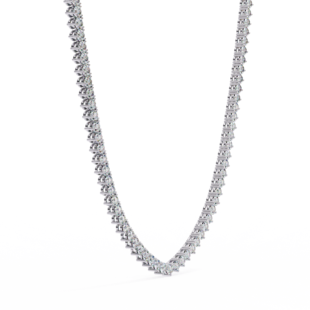 Unique Round Cut Lab Diamond Tennis Necklace