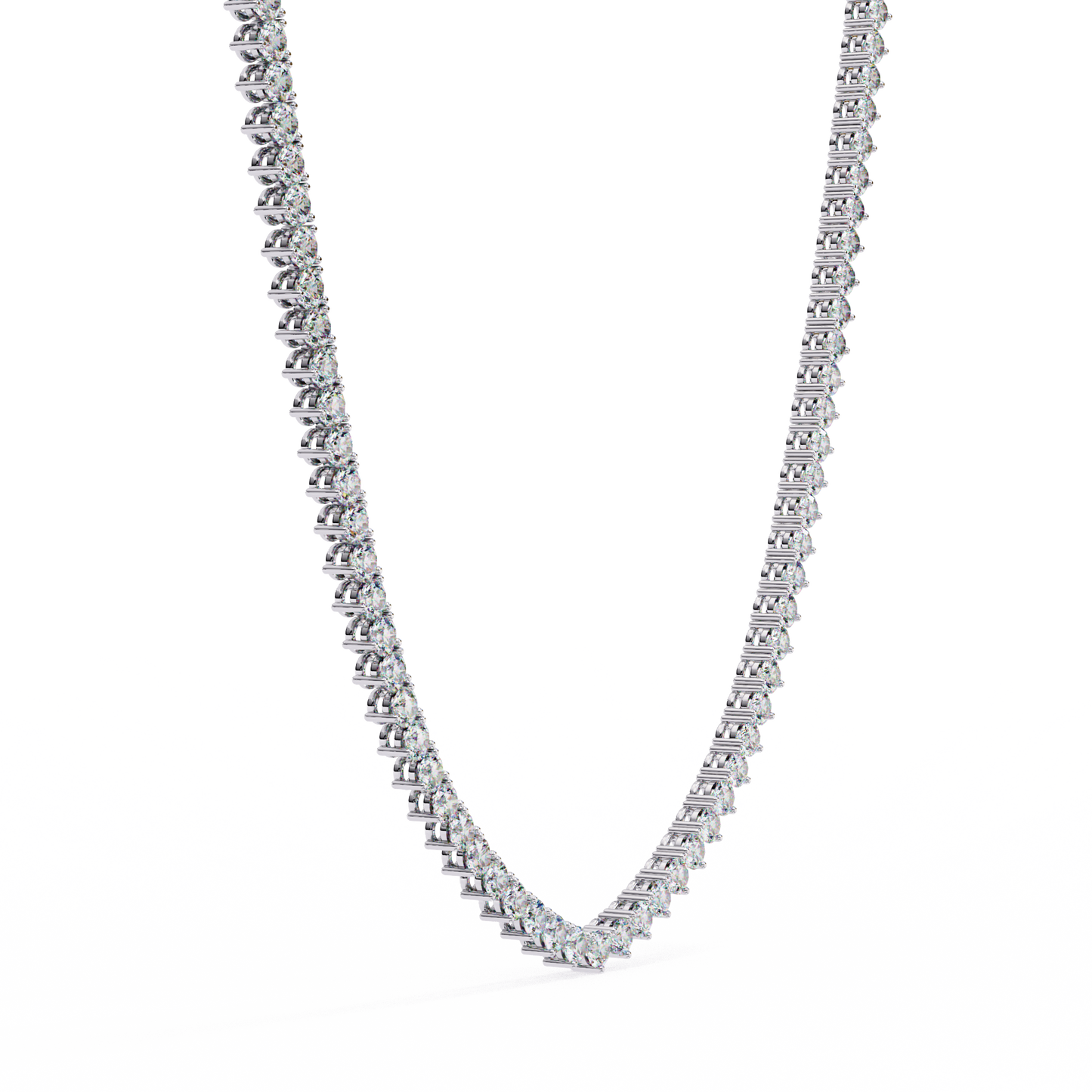 Unique Round Cut Lab Diamond Tennis Necklace