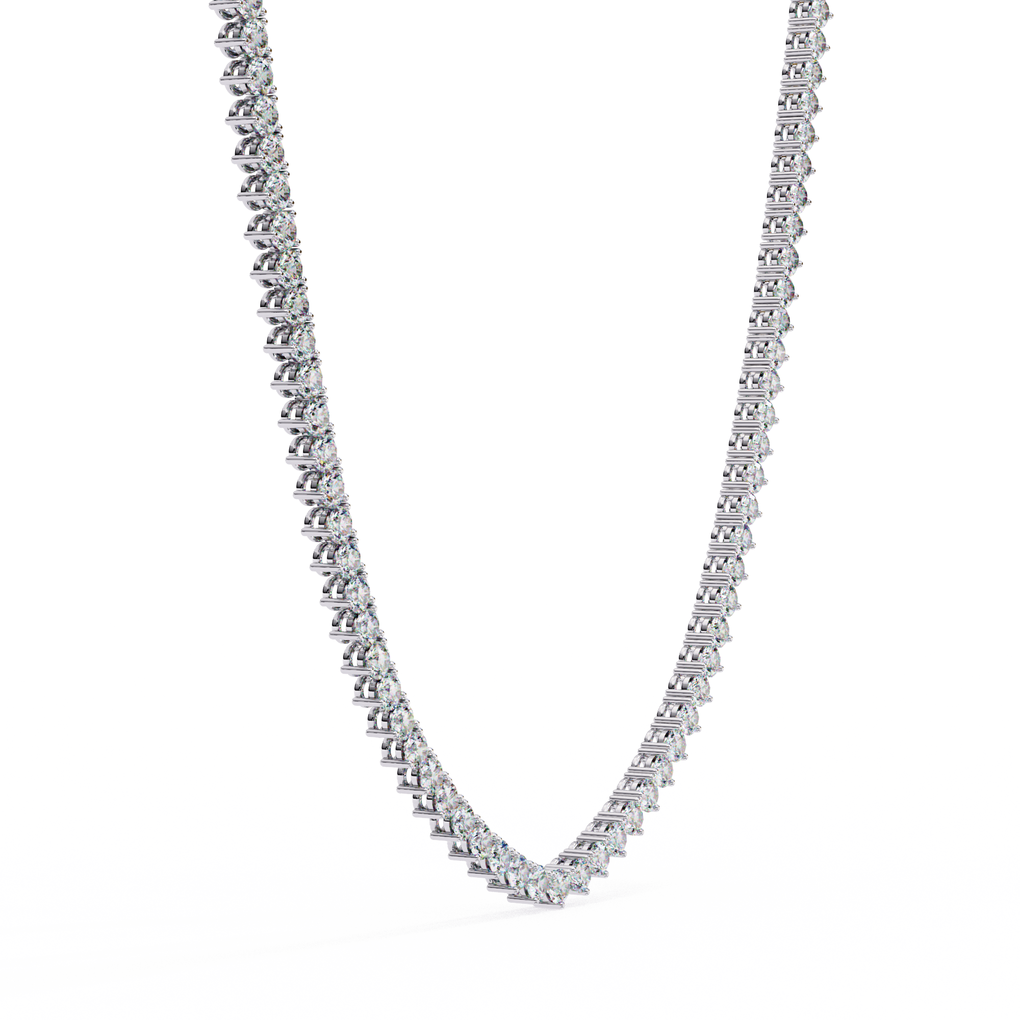 Unique Round Cut Lab Diamond Tennis Necklace