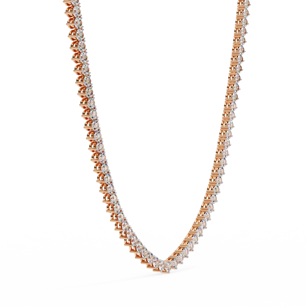 Unique Round Cut Lab Diamond Tennis Necklace