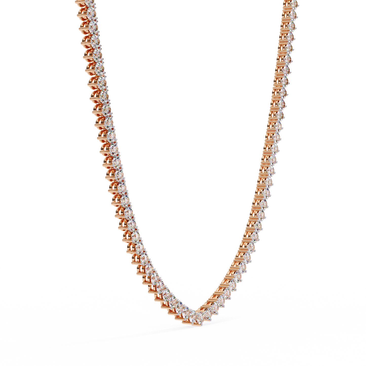 Unique Round Cut Lab Diamond Tennis Necklace