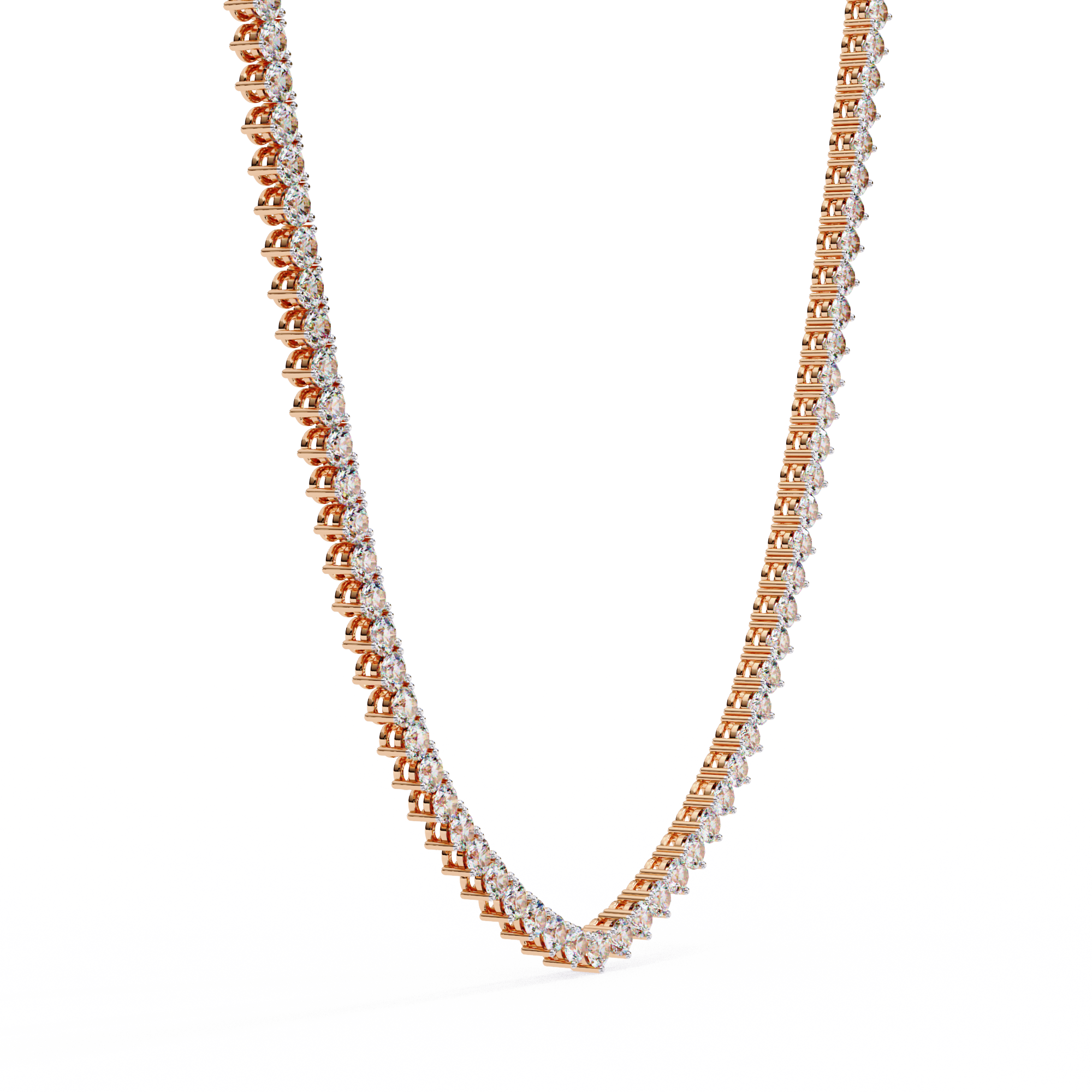 Unique Round Cut Lab Diamond Tennis Necklace