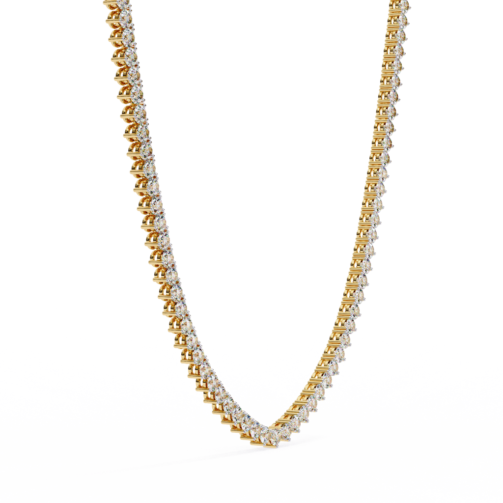 Unique Round Cut Lab Diamond Tennis Necklace