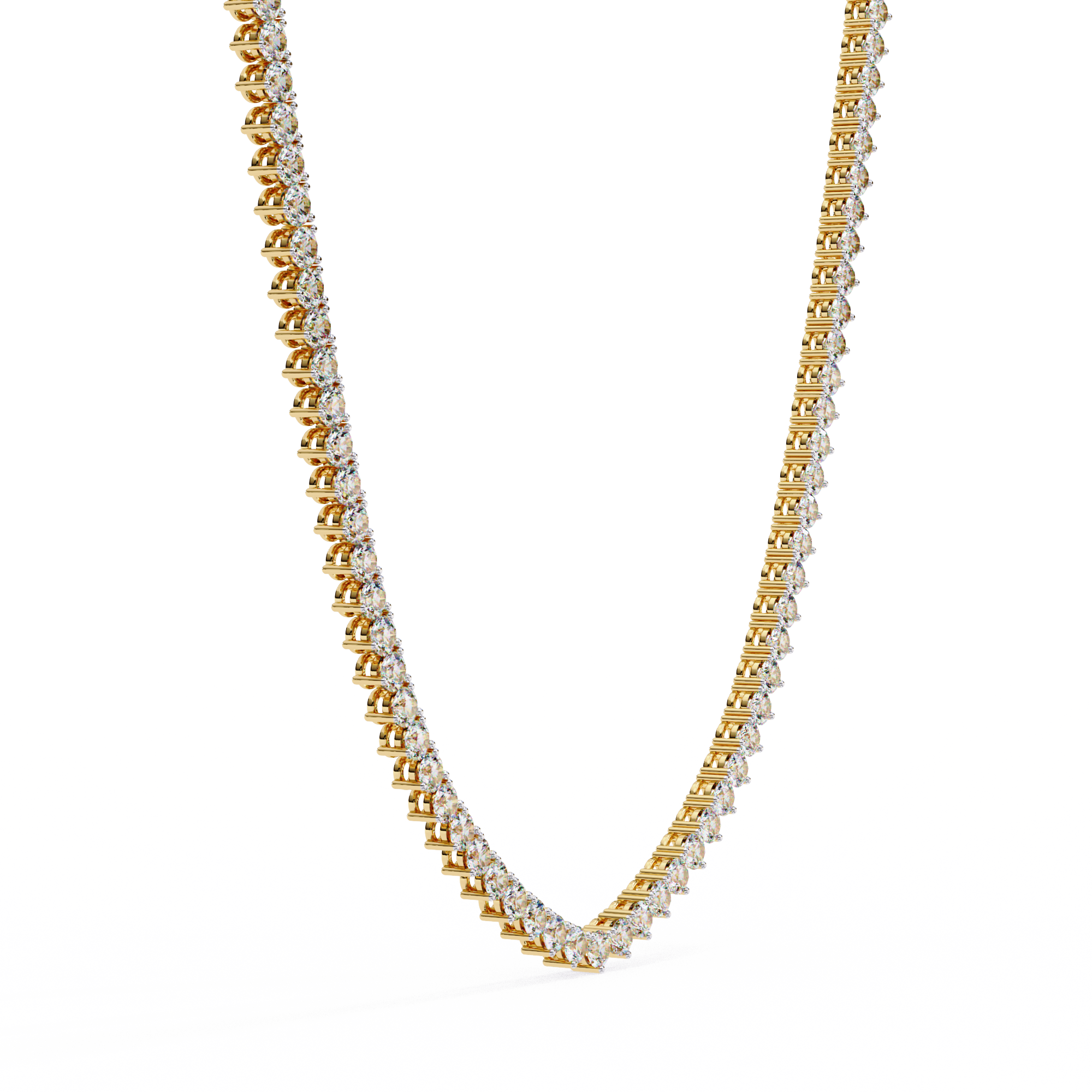 Unique Round Cut Lab Diamond Tennis Necklace