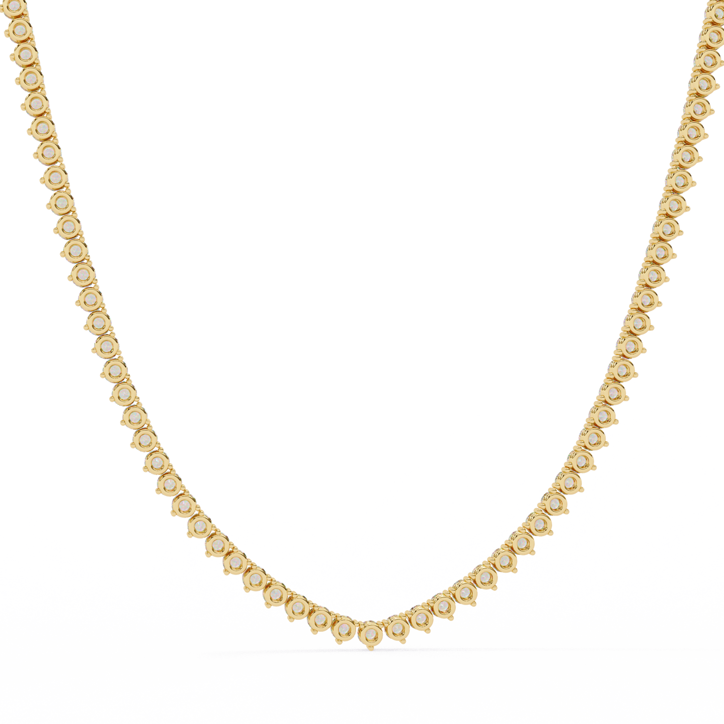 Unique Round Cut Lab Diamond Tennis Necklace