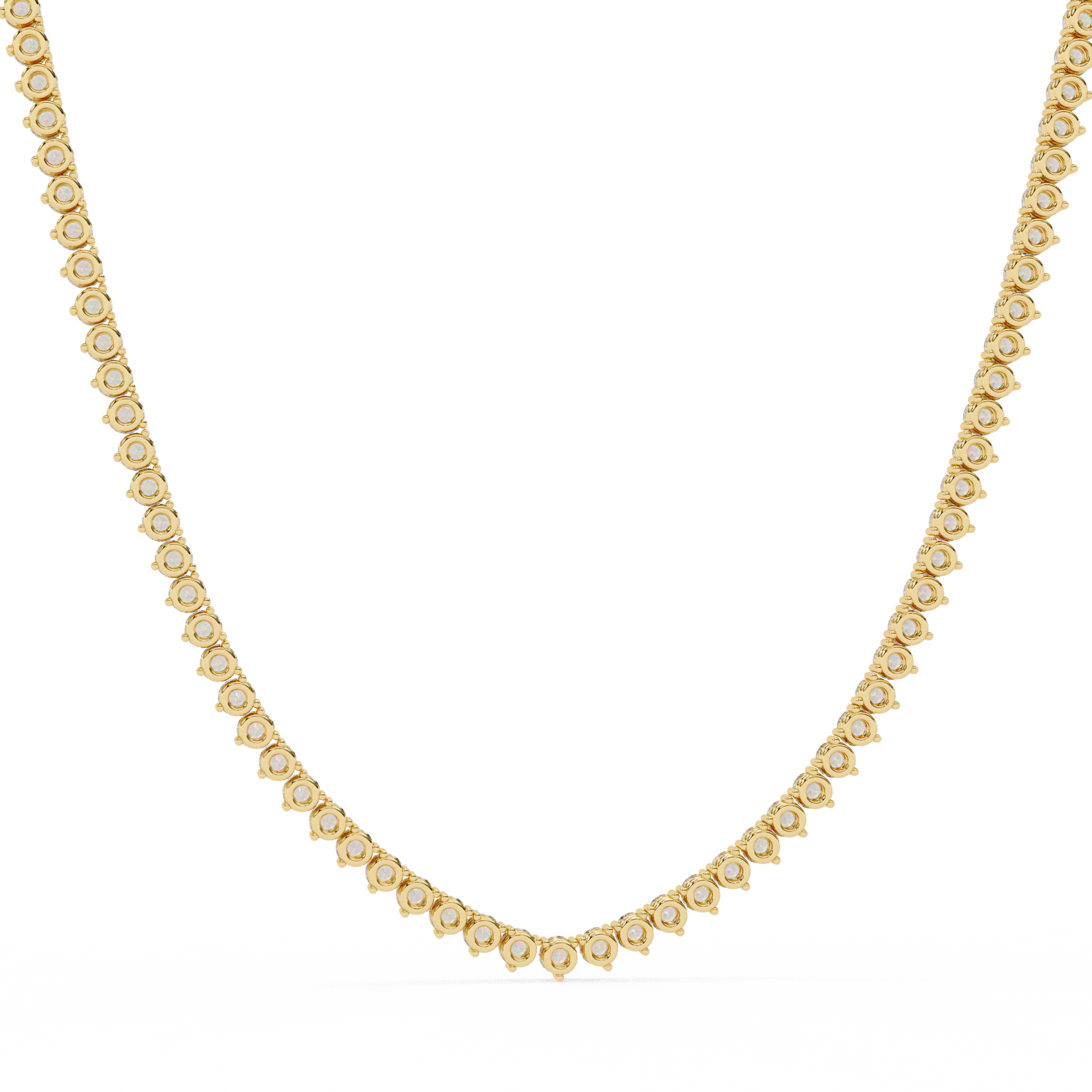 Unique Round Cut Lab Diamond Tennis Necklace