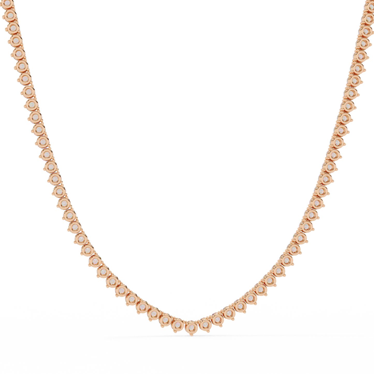 Unique Round Cut Lab Diamond Tennis Necklace