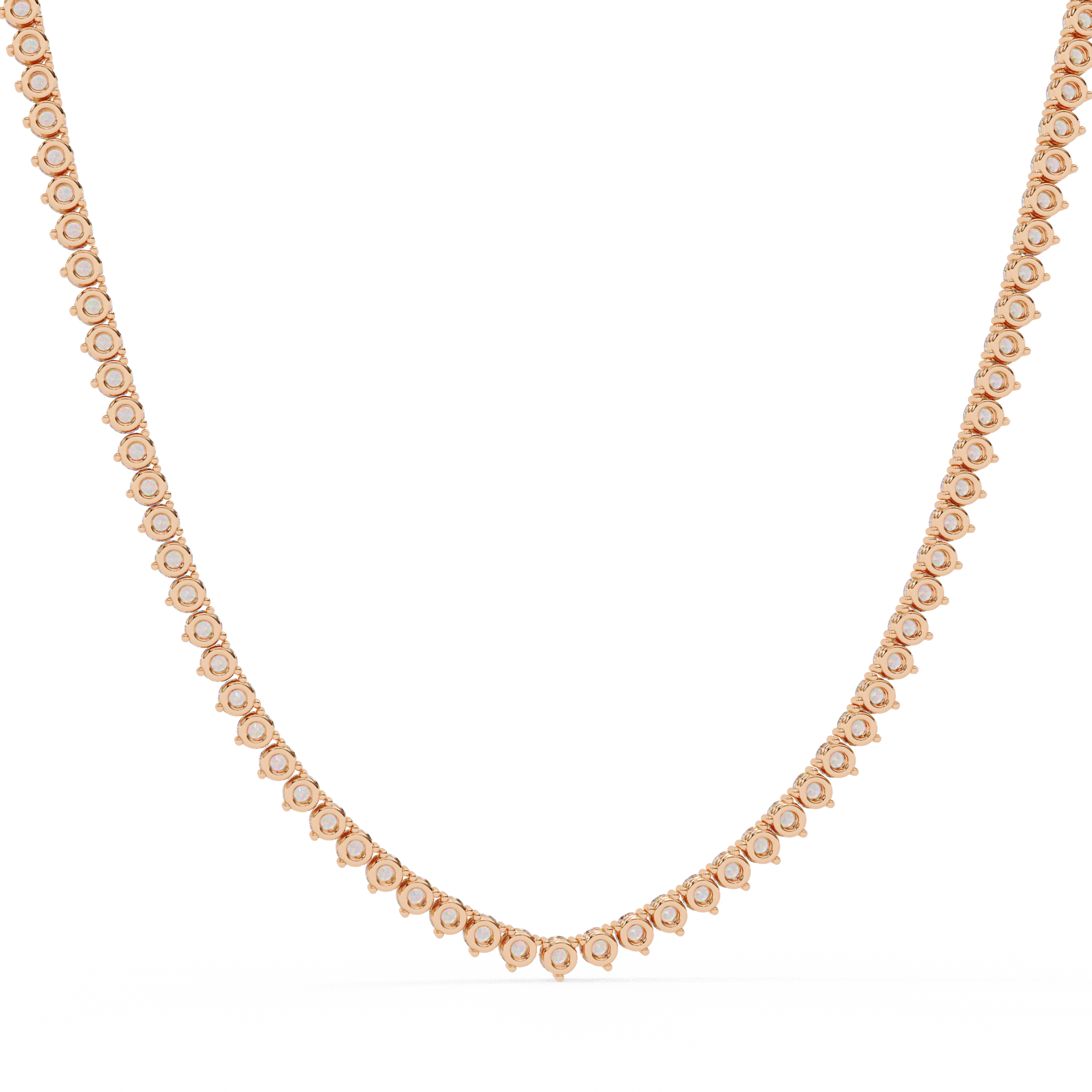 Unique Round Cut Lab Diamond Tennis Necklace