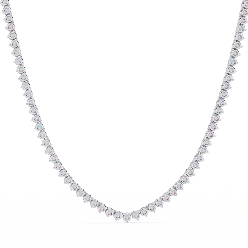 Unique Round Cut Lab Diamond Tennis Necklace